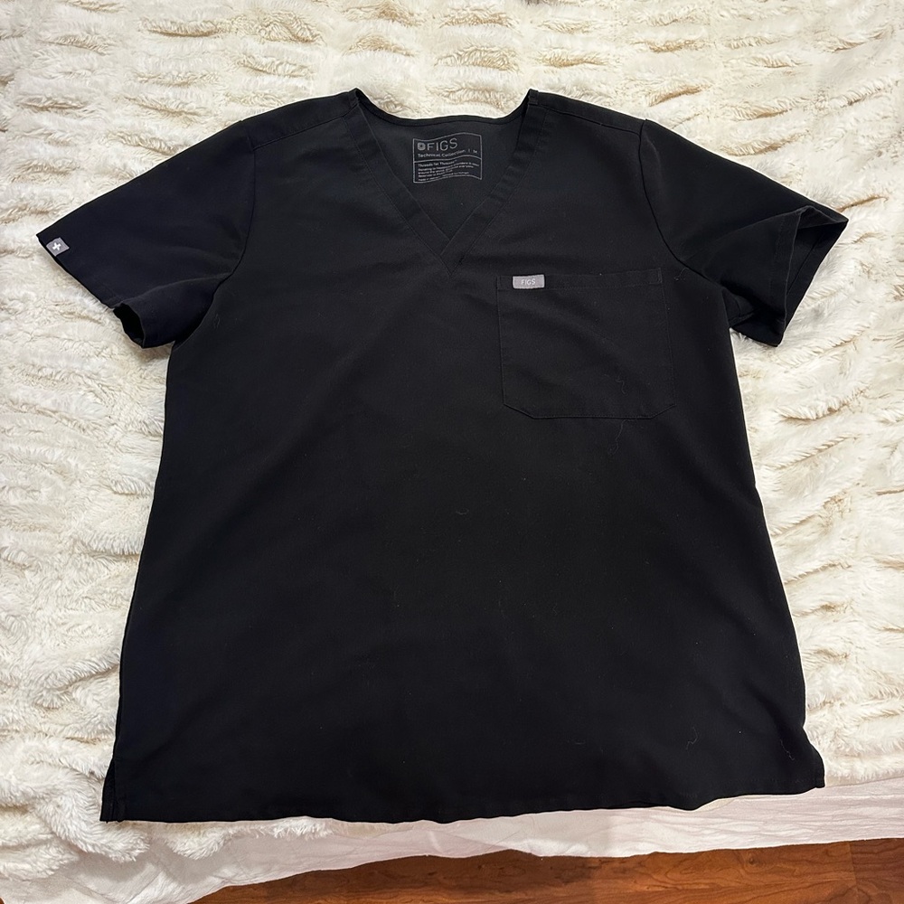 Figs Women’s Short Sleeve Black Scrub Top